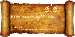Blüttner Bálint névjegykártya